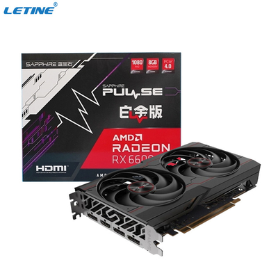 논 LHR GPU 광부 비디오 카드 사파이어 라데온 RX 6600 8G GDDR6 256 비트 그래픽 카드