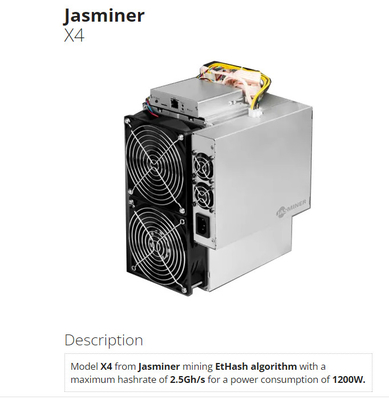 JASMINER X4 2.5GH 5GB ETH ETC ETCHASH ETHHASH 비밀당원 ASIC (원칩주문형 반도체) 광부 1200W명