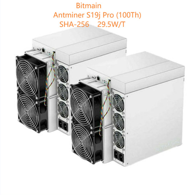 AC 입력 비트코인 Asic 광부 앤트미네르 S19j 프로 100번째 SHA256 3050W