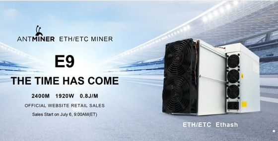 에트하시 알고리즘을 채굴하는 비트마인으로부터의 장소 ETH ETC 광부 E9 2400m ETH 앤트미네르 E9 2.4Gh