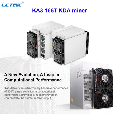가장 강력한 앤트미네르 ka3 KDA Blake2S  공기-냉각 광부 166번째 이익 100USD 이상