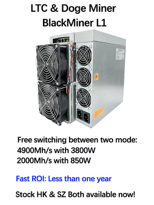 블랙미네르 L1 스크라이프트 채굴기 LTC 라이트코인 총독 광부 4900Mh 3800W