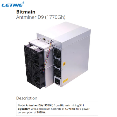 새로운 강력한 비트마인 앤트미네르 D9 기세 광부 D9 X11 Asic 광부 1770G 2839W명