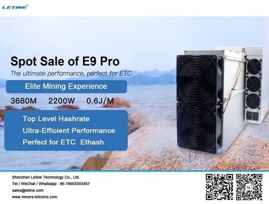3780M 3680M 3580M Antminer E9 Pro 7GB 램 하이 해시레이트 2200W ETC 채굴기
