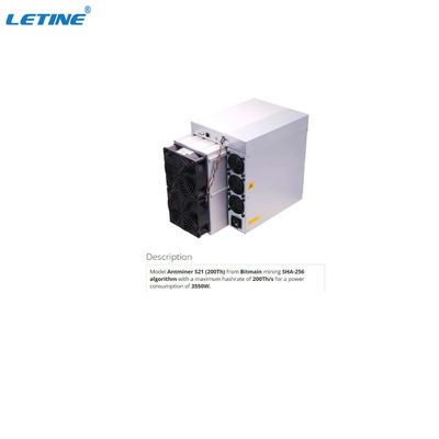 S19 프로 비트메인 앤트마이너 S21 200T BTC 아시크 마이너 17.5W/J 3550W 비트코인 광산 기계
