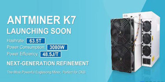 고출력 CKB 채굴기 Bitmain Antminer K7 63.5Th/S 3080W 신경아시크 채굴기 Antminer K7 63.5T 58T