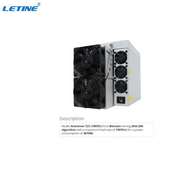 앤트마이너 T21 190TH 비트코인 마이닝 머신 SHA-256 알고리즘