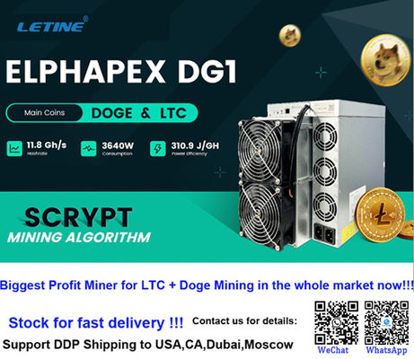 새 아시크 마이너 엘파펙스 DG1 11G DG1+ 14G 14.4G LTC 도지 코인 마이너 안트마이너 L7 L9 17.6G LTC 마이너