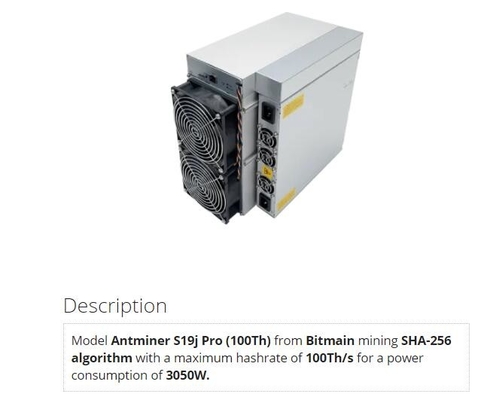 주식 앤트미네르 S19j 프로 100번째 비트마인 Asic BTC 마이닝 SHA256 광부 S19 100번째 / Ｓ