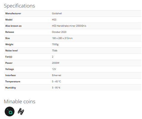 Blake2B SIA 금 원자각 Asic 광부 4번째 2000W 2000Gh/S HS3 악수