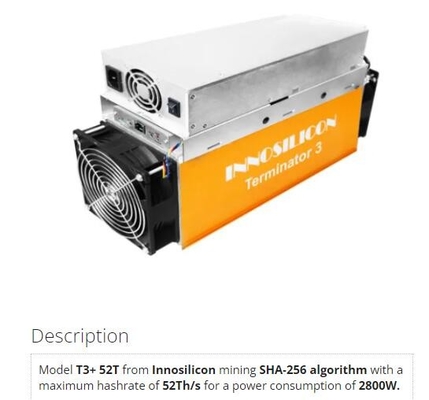 T3+ 39T 43T 50T 52T 57T 이실린콘 Asic 광부 SHA-256