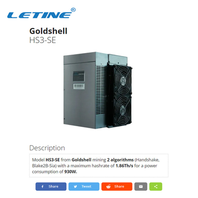 1.86T 930W 금 원자각 악수 Asic 광부 HS3-SE Blake2B SIA