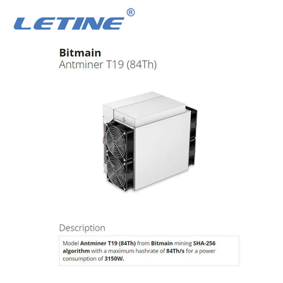 장치 T19 86T 88T를 채굴하는 비트마인 Asic 앤트미네르 T19 84T 고급 품질 BTC