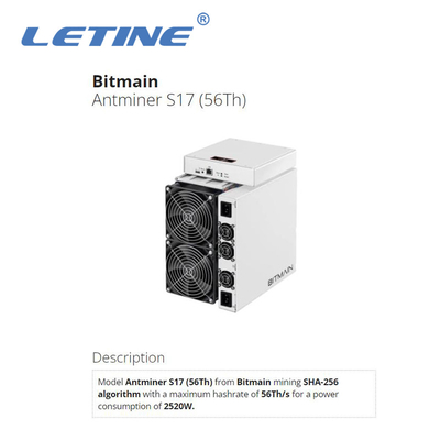 간접이 비트마인 앤트미네르 S17 BTC 채굴기 T17 Asic 광부 64T S17+ 73T 76T명 56T 2520W명