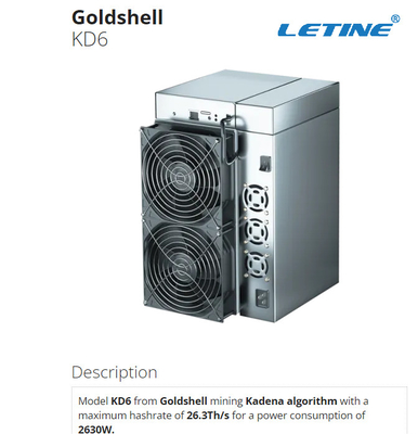 카데나 동전을 채굴하기 위한 KD6 26.3번째 금 원자각 Asic 광부 2630W