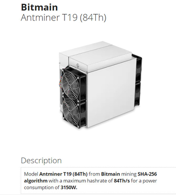 3040 와트 SHA-256 비트마인 앤트미네르 T19 84T 86T 88T