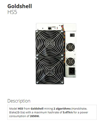 HS5 HS3 HSBOX 금 원자각 Asic 광부 Blake2B SIA HNS 2650W