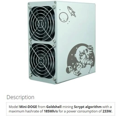 185Mh/S LTC 금 원자각 Asic 광부 L7 L3+ Lt5 프로 233W 35 DB (데시벨)