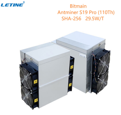 SHA 256 Asic 비트코인 광부 비트마인 앤트미네르 S19 프로 110번째 3250W