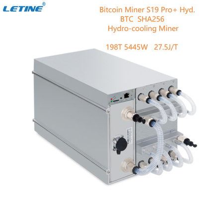 수력전기 냉각 BTC Asic 앤트미네르 비트마인 앤트미네르 S19 Pro+ Hyd 198번째 27.5W/T