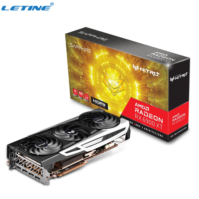 16GB 256 비트 DDR6 Gpu 광부 비디오 카드 사파이어 니트로 + 라데온 RX 6900 XT AMD