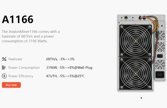 SHA 256 비트코인 ASIC 광부 아발론 광부 1166년 프로 81Th/S 12038X4 파스