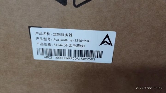 Ｔ BTC Asic 광부 A1246 93T 당 1246년 93T 가나안 에바론미네르 SHA 256 알고리즘 38W